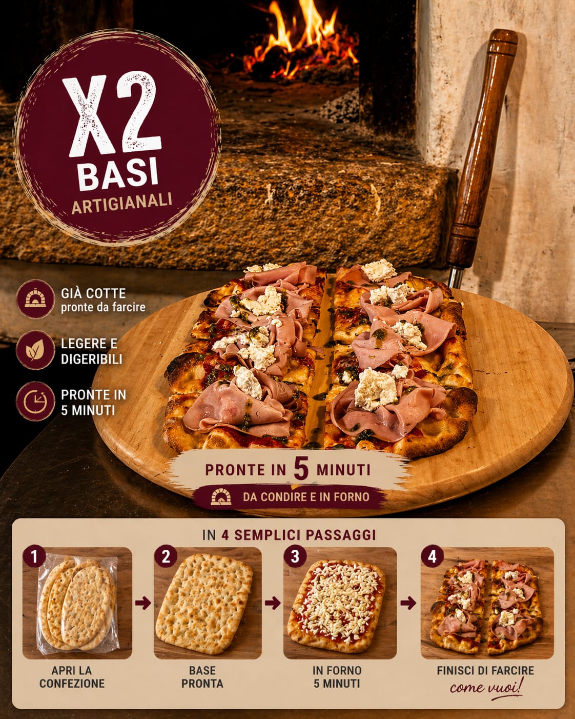 Base Pizza alla Pala Romana – 2 pezzi