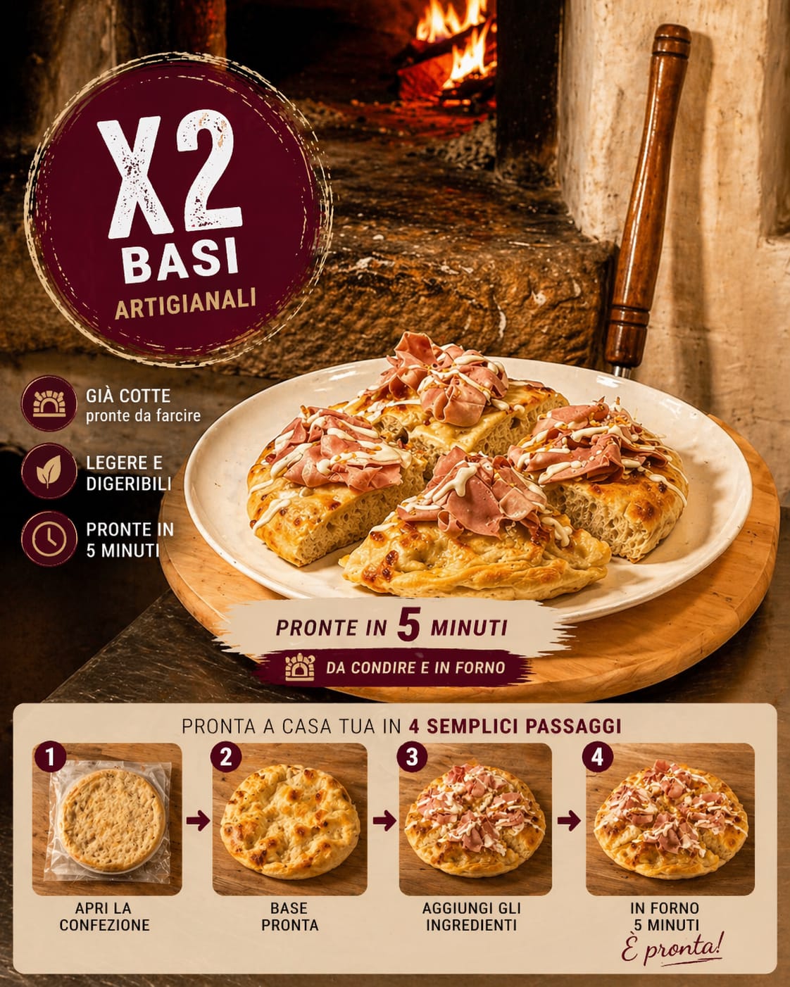Base Pizza Padellino (Alta e Soffice) – 2 pezzi